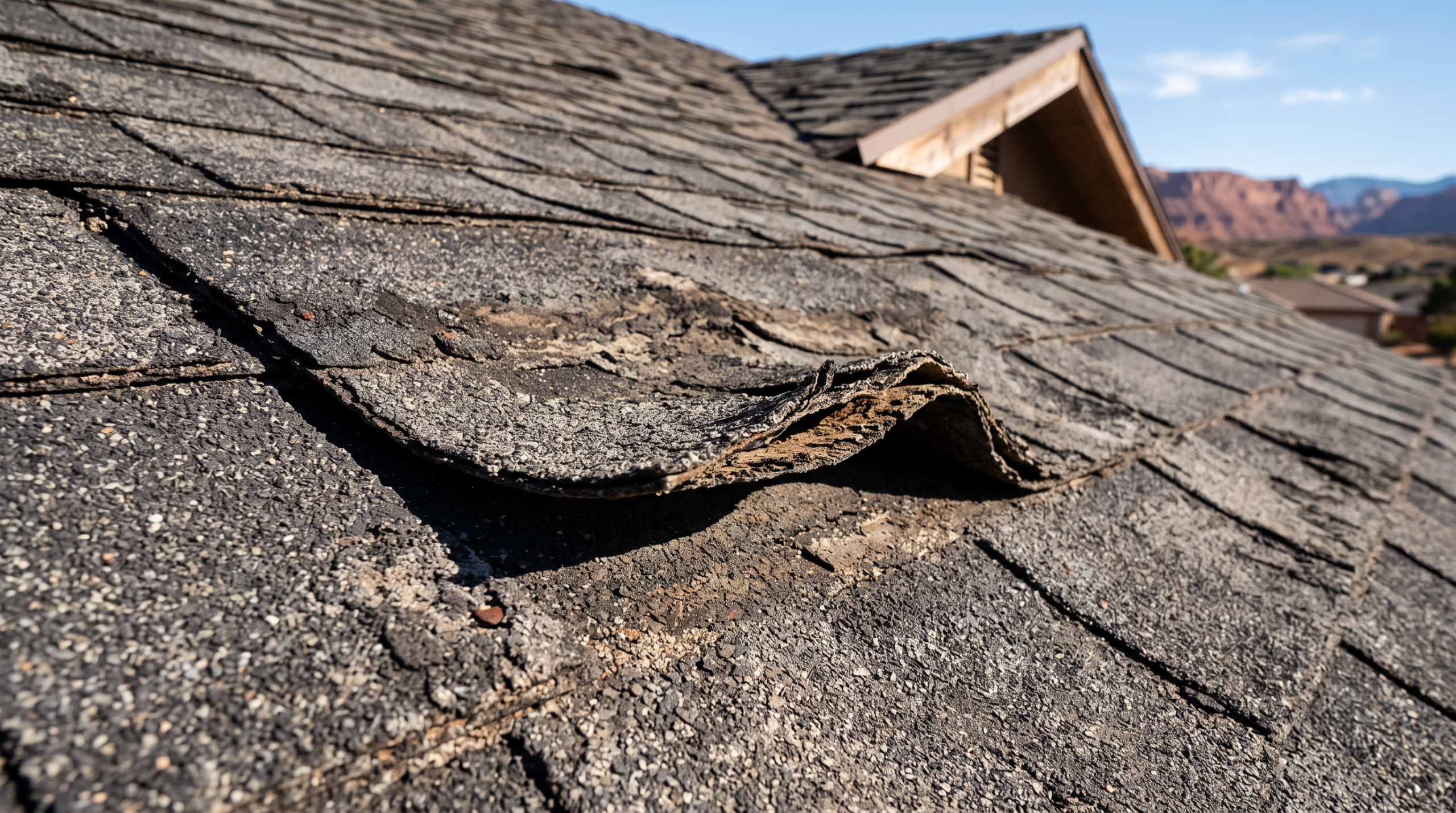 Sun-worn roof on a St. George, Utah home
